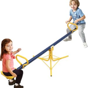 Teeter Totter,360 Degree Rotation Seesaw for Kids Outdoor for Ages 4-12, Sit and Spin Teeter Totter Kids Outdoor Play Equipment