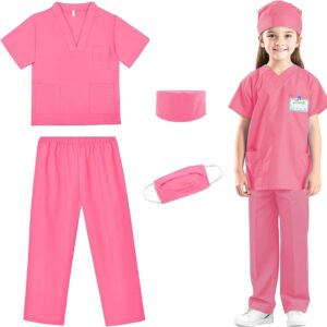RioRand Doctor Costume for Kids,Toddler Nurse Scrubs Career Day Costume Halloween Dress Up Cosplay For Boys Girls 3-12 Years