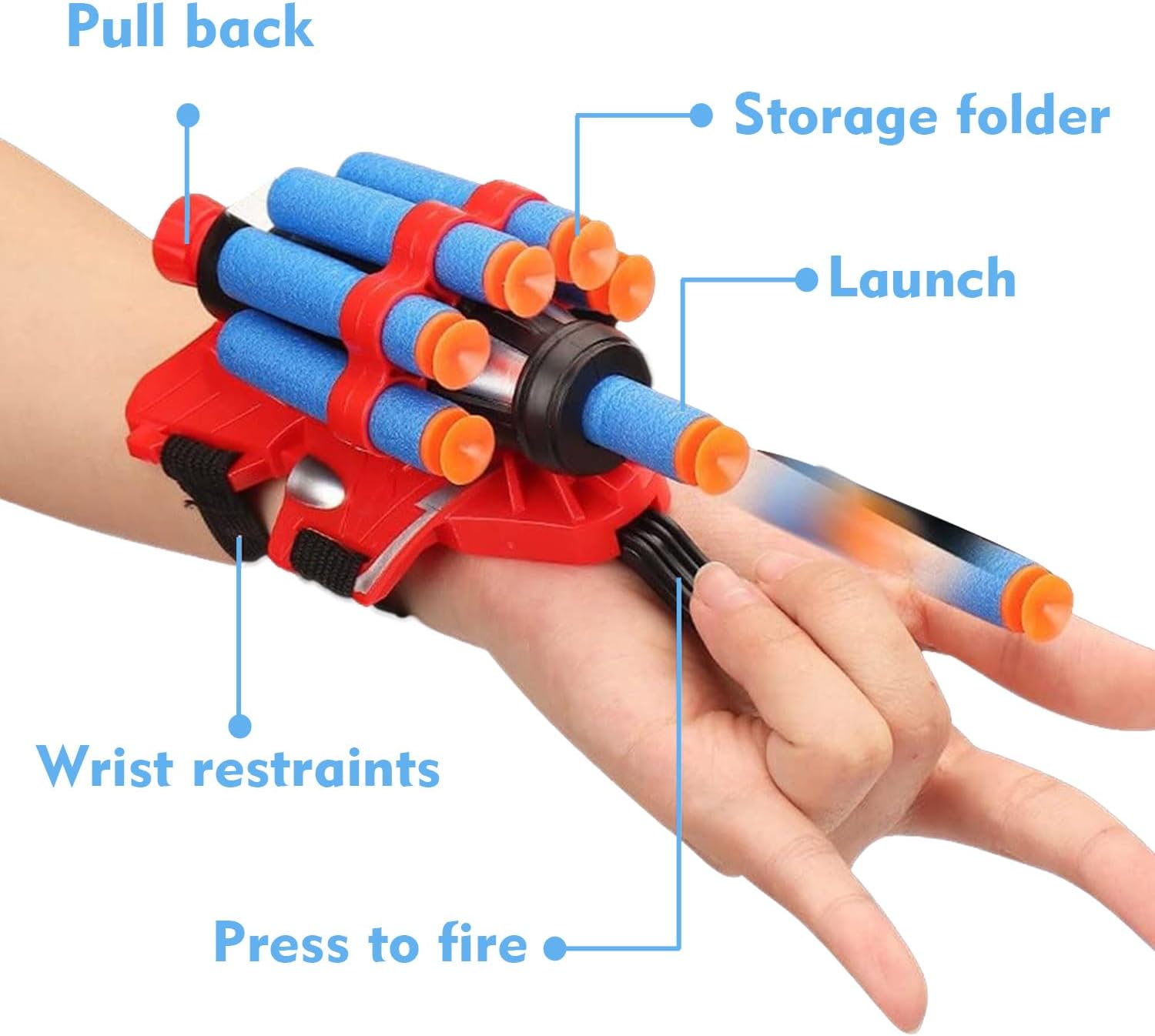 2 Sets Spider Web Shooters for Kids Classroom Prizes Cosplay Launcher Gloves with Wrist Toy Set Hero Webs Shooter for Kids - Image 6