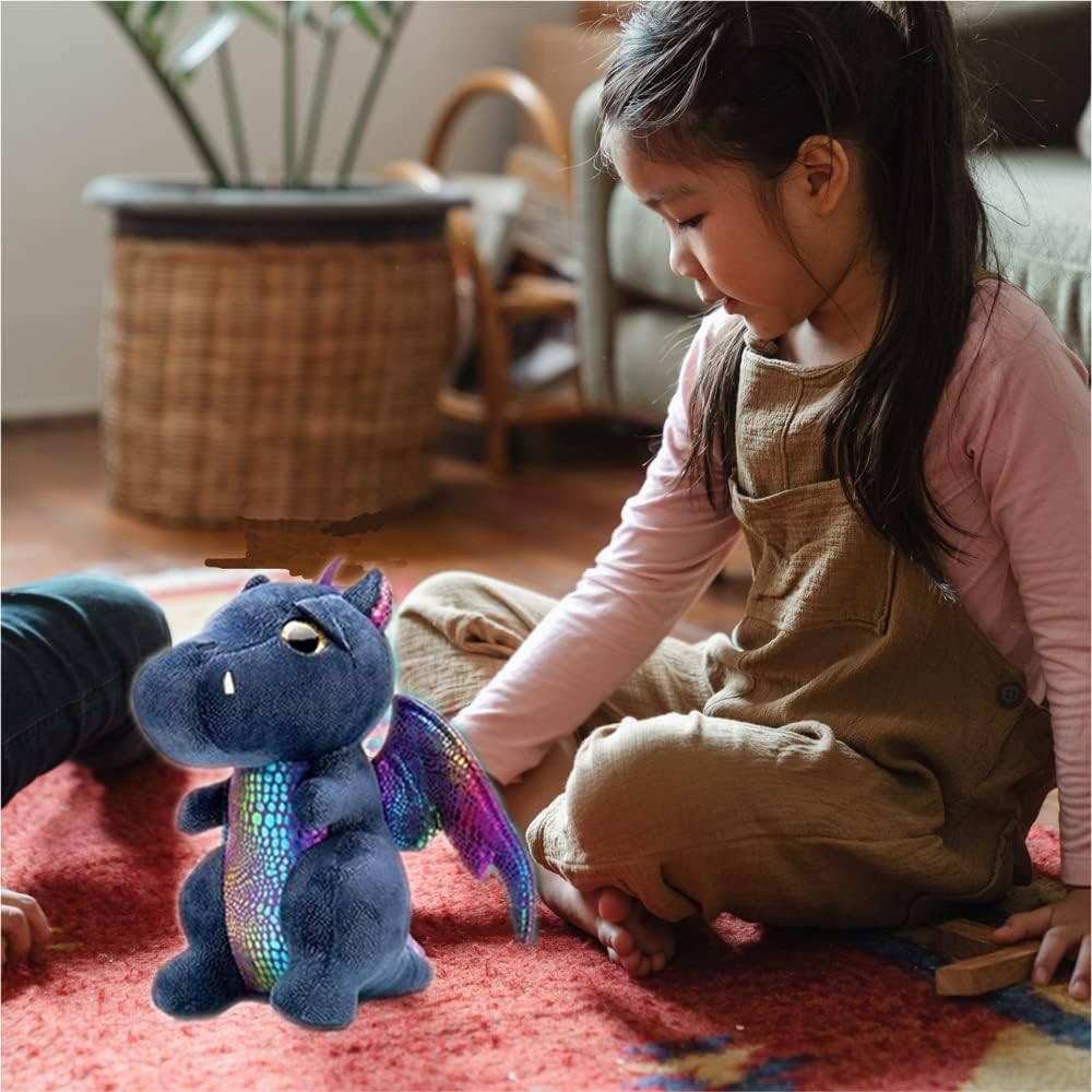YUKOUQIAN Dragon Stuffed Animal Cute Dragon Plush Doll Toy 10 inch for Girls Boys Christmas (Dragon Black 25cm) - Image 7