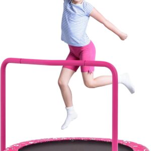 KOTEK 36 Inch Toddler Trampoline, Foldable Mini Recreational Trampoline with Handle & Safety Padded Cover, ASTM Approved Small Baby Trampoline, Indoor Trampoline for Kids, Max Load 330 Lbs