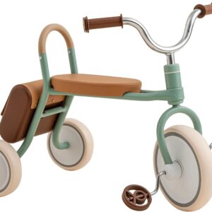 Kidpop Mate Toddler Tricycle Age 2.5-4 Kids First Birthday Gift Toy Bike with Handlebar Grips & Storage for Outdoor Play (Green)