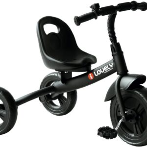 Qaba Toddler Tricycle, Kids Trike, 3-Wheel Bike for Toddlers 2-5 Years, Recreation Baby Tricycle for Boys and Girls with Bell Indoor Outdoor, Black