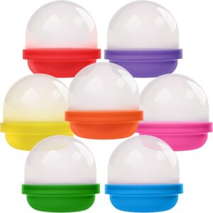 Entervending Vending Machine Capsules – 2 Inch Frosty-Clear Acorn Capsules – 50 Pcs Empty Toy Capsules – 7 Colors Plastic Capsules for Toys – 51 mm Prize Machine Capsules – Claw Machine Containers