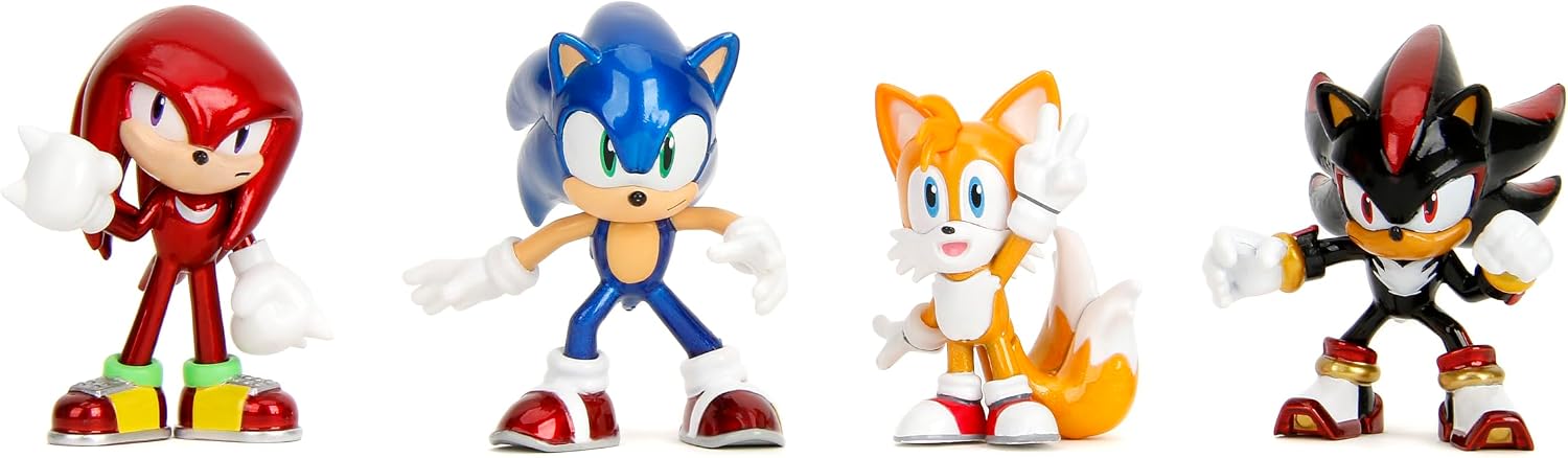 Jada Metalfigs Sonic the Hedgehog 4-Pack, Sonic, Tails, Knuckles, Shadow, 2.5” Die-Cast Figures - Wave 1, Ages 8+ - Image 5
