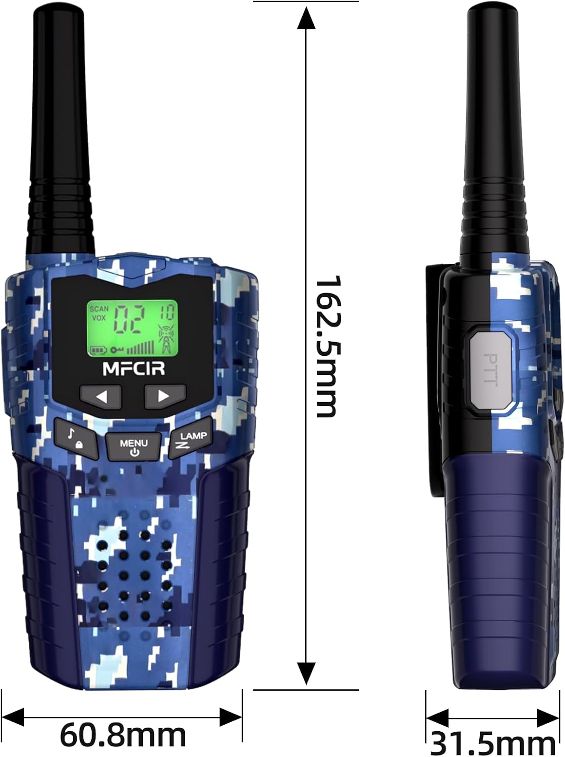 Rechargeable Kids Camouflage Walkie Talkies 3 Pack Long Range, 48H Work 7D Standby, LED Flashlight,Outdoor Camping Games Toys Gifts for 3-12 Year Old,Ideal Birthday for Boys & Girls - Image 8