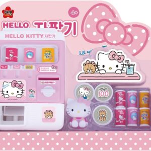 It’saKthing_Hello Drink Juice Dispenser Mini Vending Machine Toy Set : Pink and White