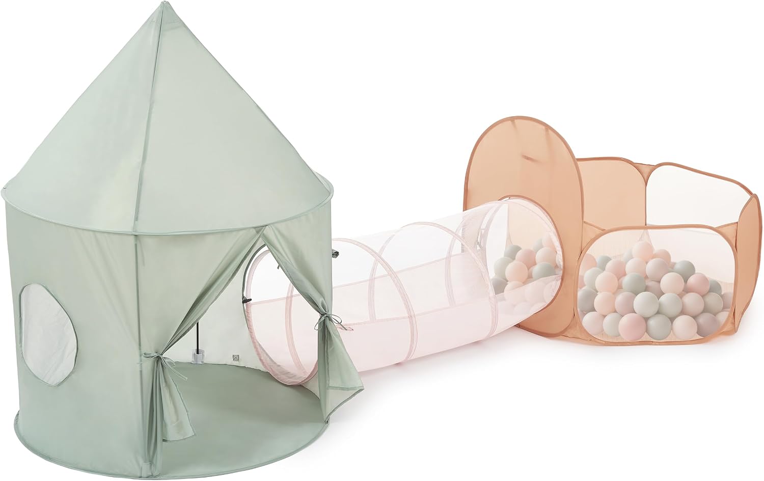 UTEX Kids Play Tent with Tunnel, 3 in 1 Pop Up Play Tent with Ball Pit, Play Crawl Tunnel for Toddler, Boys, Girls, Indoor& Outdoor Play House - Image 6