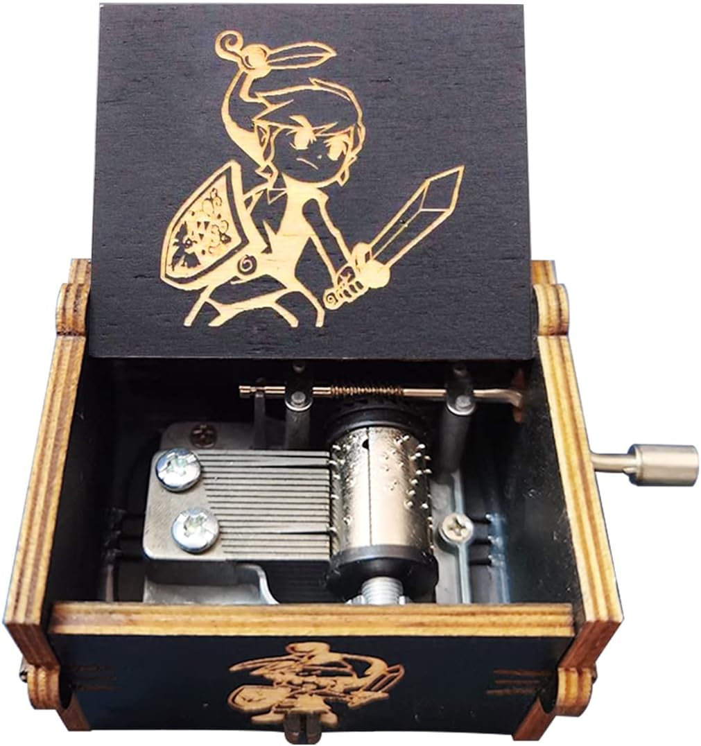 Bolunlun Zeldaa music box, wooden hand crank music box, wooden toys for anime fans, gifts for boyfriends and kids, Valentine's Day, birthday, Halloween and Christmas. (Zeldaa song)