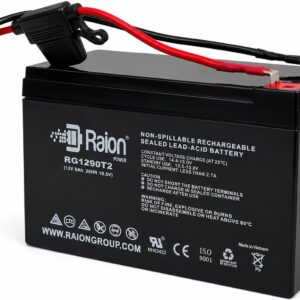 Raion Power 12V 9Ah Ride-On Toy Battery, Red 2-Pin Connector – Extended Range SLA AGM Replacement for Kids Electric Cars, Ride-On Trucks, Jeeps, ATVs & Rollplay Nighthawk