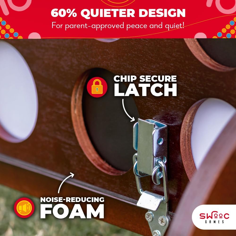 SWOOC Games - Premium Giant Four in a Row (All Weather) w/Carrying Case & 60% Quieter Design - Giant Connect - 4 Game Outdoor for Adults and Family - 4 in a Row Life Size Yard Games for Kids & Adults - Image 3
