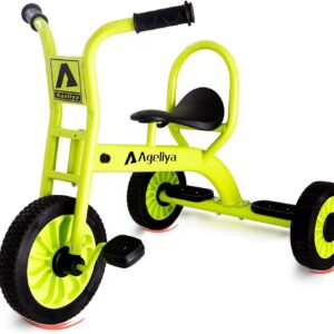 Kids Tricycle for Preschool Ages 3+, Ideal Outdoor Playground & Daycare Yard Trikes, Durable Metal Pedal Trike Gift for Boys and Girls, Sturdy Carbon Steel Frame, Inflation-Free Rubber Wheels