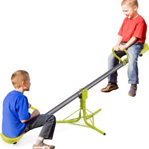 Costzon Teeter Totter Seesaw for Kids Outdoor, Preschool Swivel Seesaw Playground Equipment, 360 Degree Rotation, Indoor Outdoor Play Equipment for Toddlers, Suitable for Home, Backyard Gift Christmas