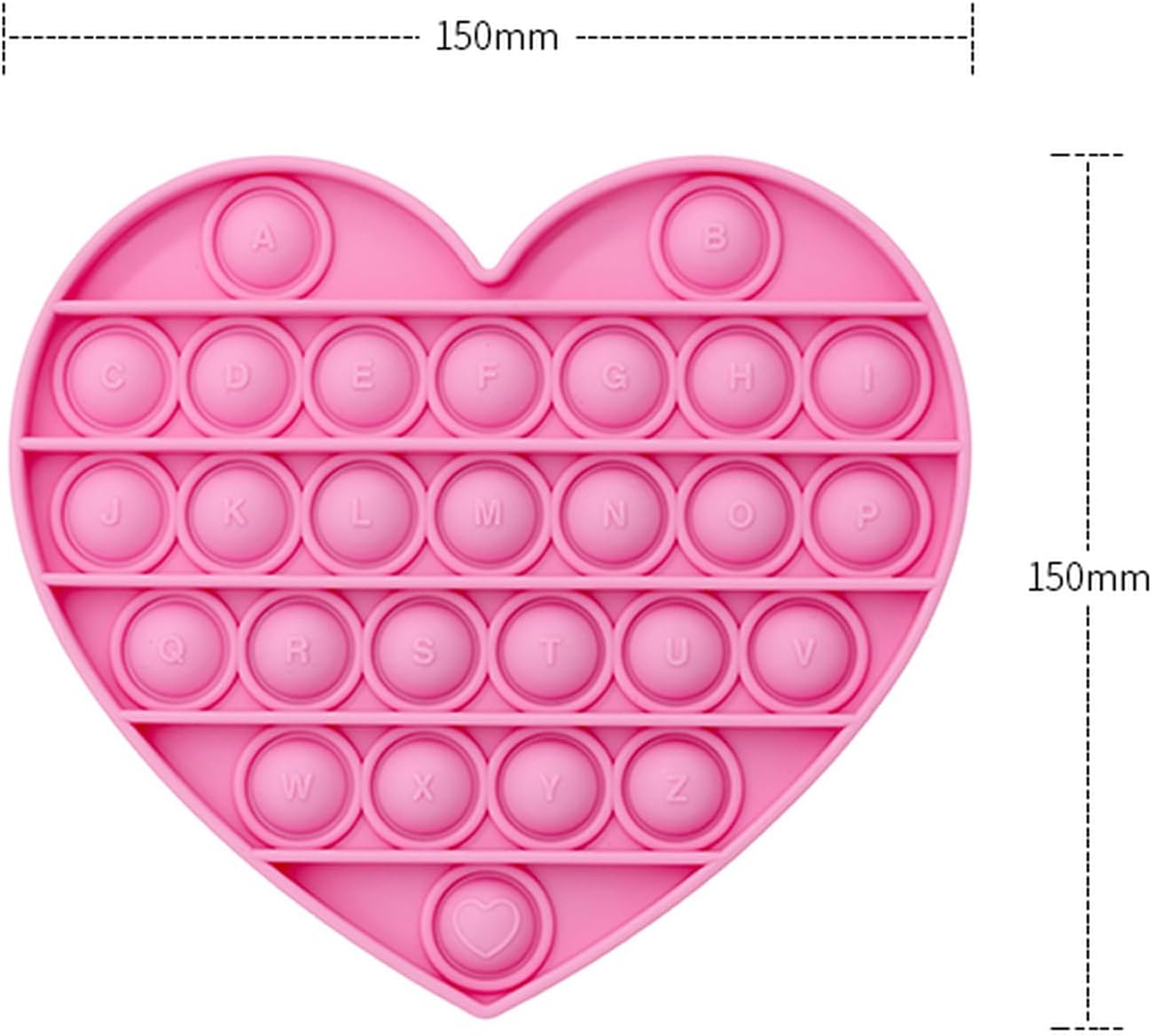 Fidget Toys for Girls & Toddlers, Pink Heart Alphabet Embossed Pop Bubble, Calming Sensory Toy for Educational Fine Motor Skills, Autism & ADHD Support. Valentines, Xmas, Birthday Classroom Party Gift - Image 2