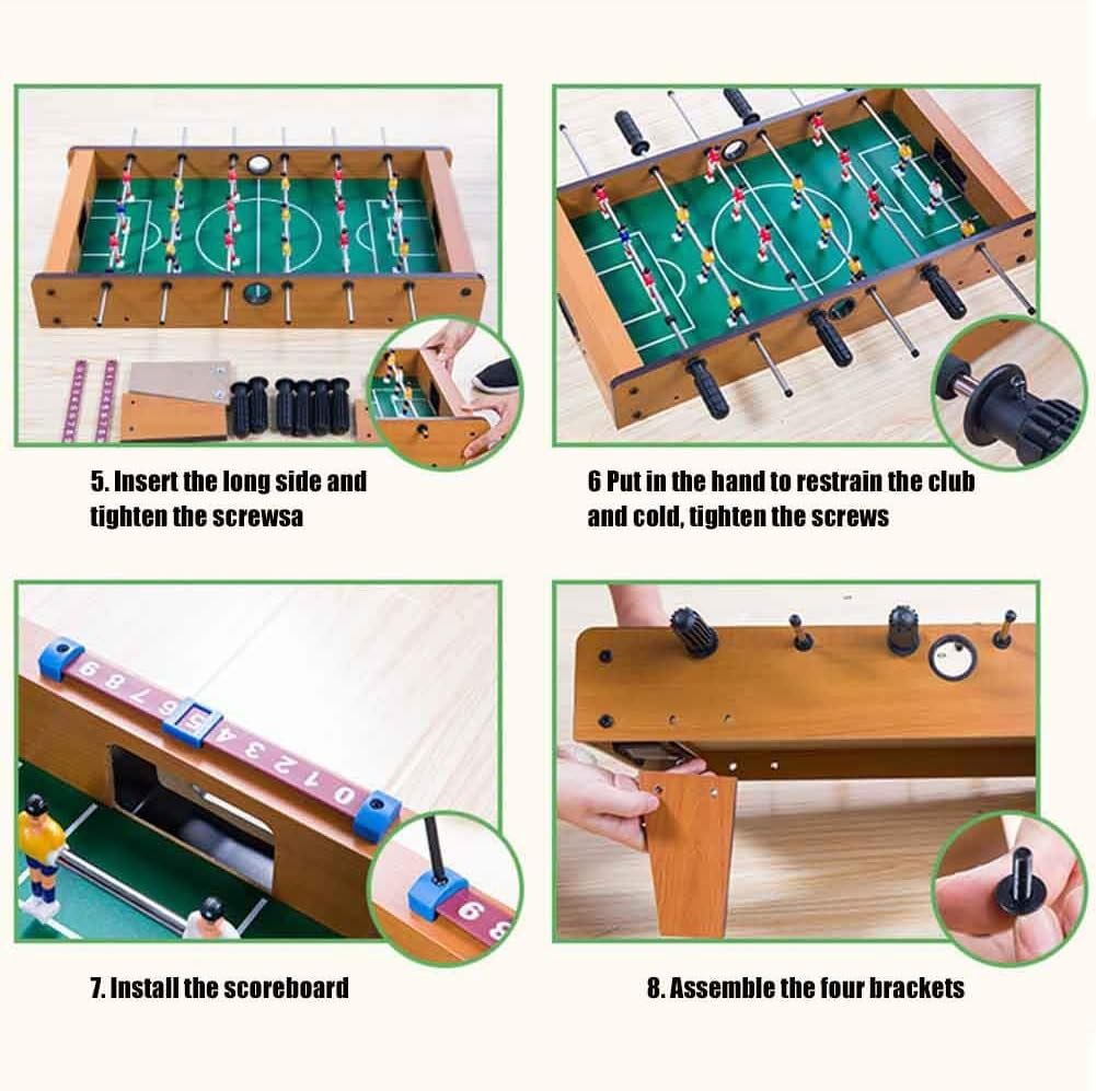 14 Inch Foosball Table, Wooden Soccer Game Tabletop, Mini Indoor Table Soccer Set for Game Rooms, Parties, Family Night - Image 6