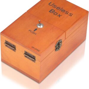 HRLORKC Useless Box with Surprises Wooden Useless Box Fully Assembled Toy for Adults and Children
