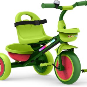 Jetson Light-Up Trike, Front and Rear Baskets, Multi-Colored LED Lights, Seatbelt and Bell