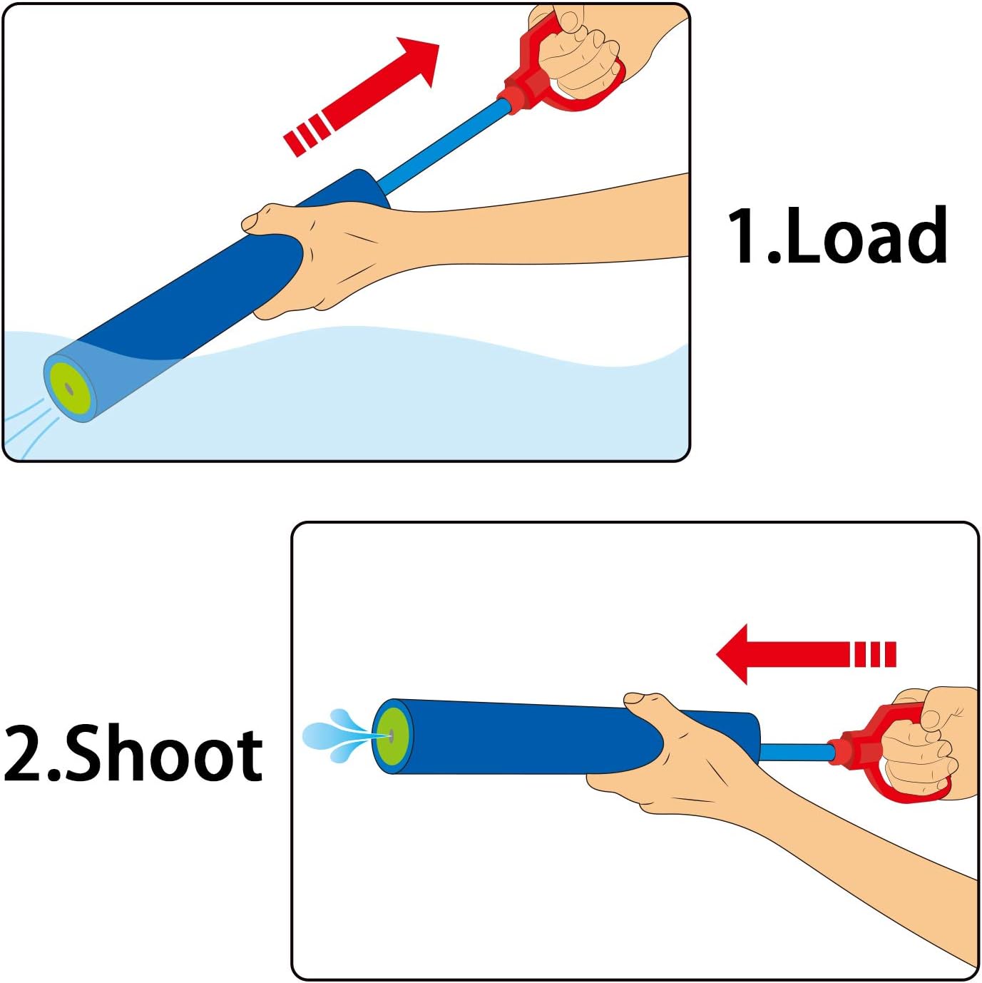 Fun-Here Water Guns Shooter 6 Pack, Super Foam Soakers Blaster Squirt Guns, Pool Noodles Toy with Plastic Handle Summer Swimming Beach Garden Fighting Game,Outdoor Toys for Kids Boys Girls Adults - Image 3