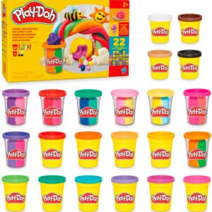Play-Doh 22 Pack Ultimate Color Variety, Bulk Assorted Colors, 2 & 4 Ounce Modeling Compound Cans, Kids Arts & Crafts, Preschool Toys, Ages 2+ (Amazon Exclusive)