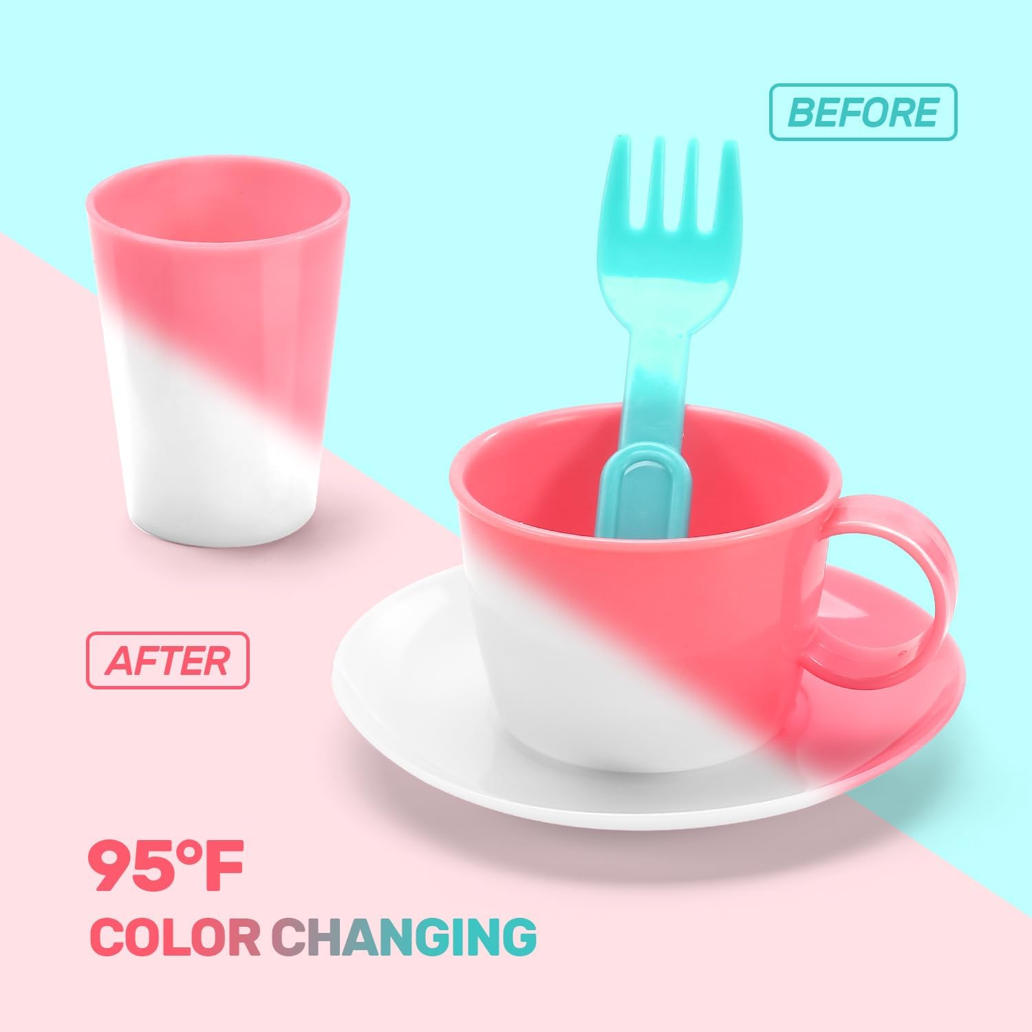 CUTE STONE Color Changing Play Kitchen Sink Toys, Children Electric Dishwasher Playing Toy with Running Water,Upgraded Real Faucet and Play Dishes,Pretend Role Play Toys for Kids Boys Girls - Image 4