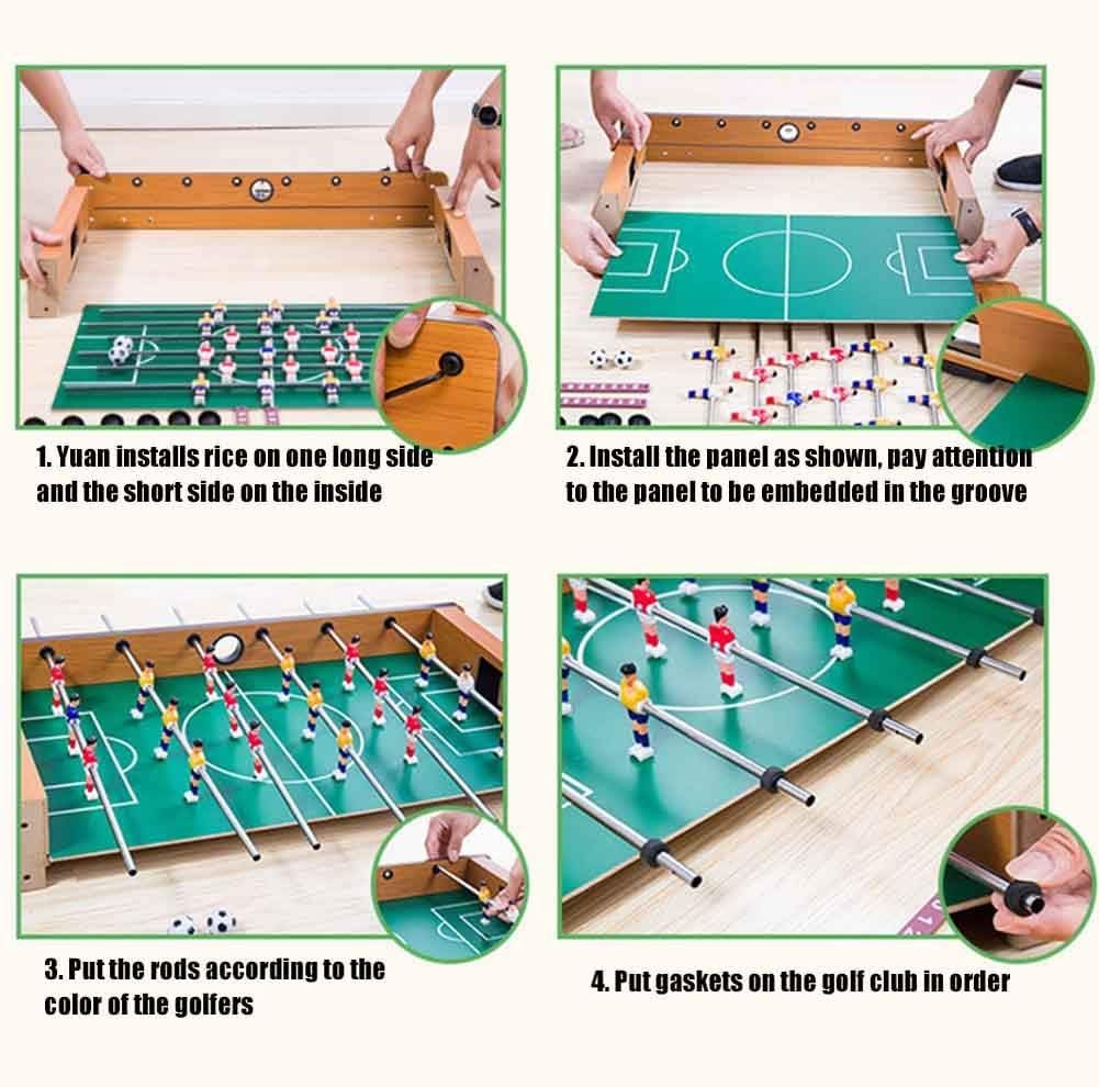 14 Inch Foosball Table, Wooden Soccer Game Tabletop, Mini Indoor Table Soccer Set for Game Rooms, Parties, Family Night - Image 5