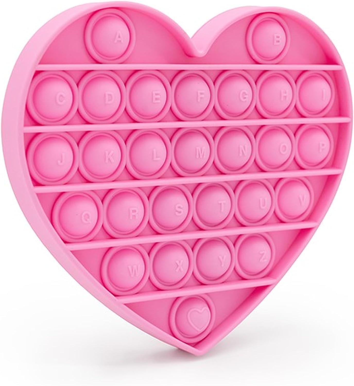 Fidget Toys for Girls & Toddlers, Pink Heart Alphabet Embossed Pop Bubble, Calming Sensory Toy for Educational Fine Motor Skills, Autism & ADHD Support. Valentines, Xmas, Birthday Classroom Party Gift
