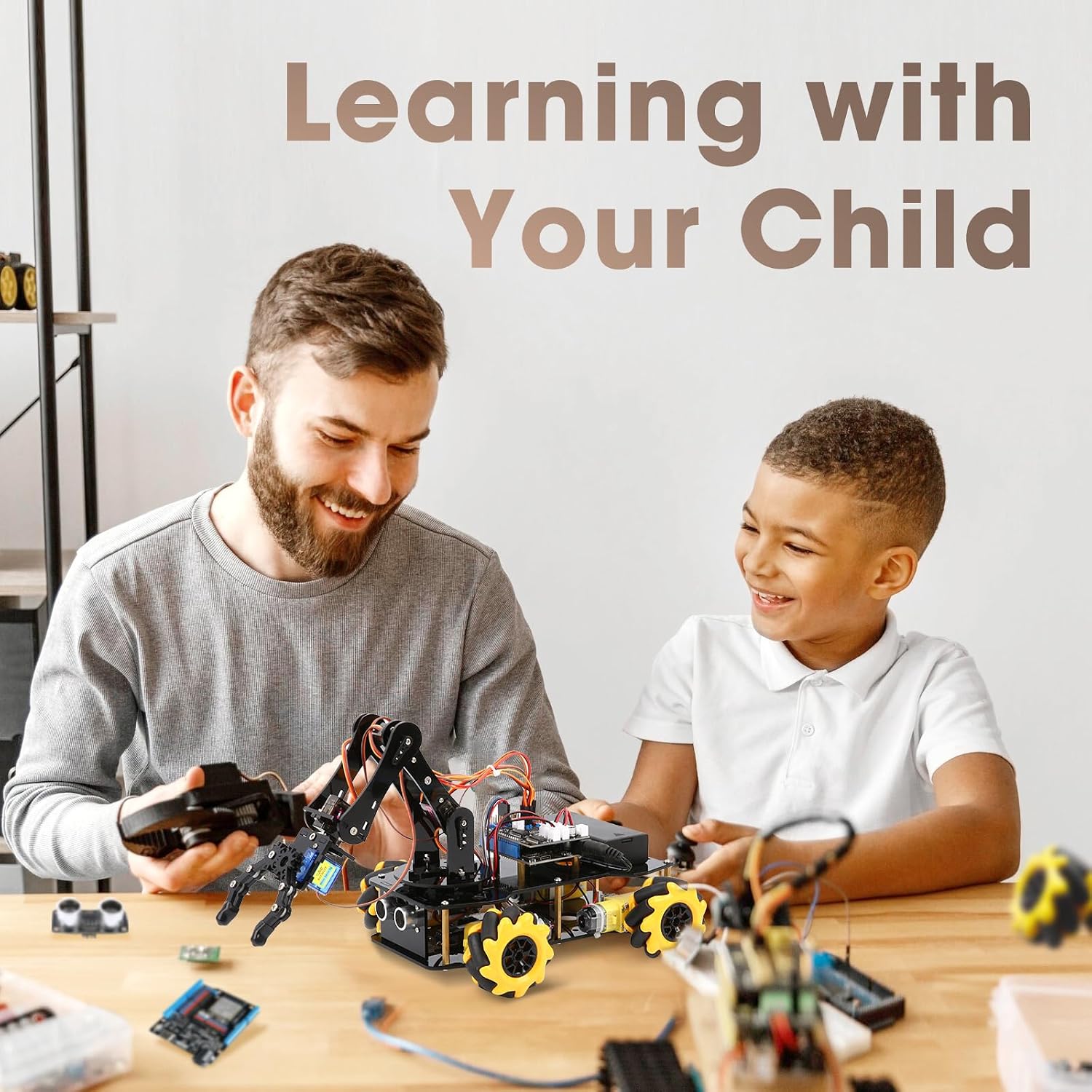ACEBOTT Robotics for Kids Ages 8-12, Smart Robot Arm Car Kit with 5DOF, STEM Toys for Boys Age 8-12 12-16+, ESP32 Arduino/Python/Blockly Coding, App & Remote Control, STEM DIY Gift for Teens & Adults - Image 8