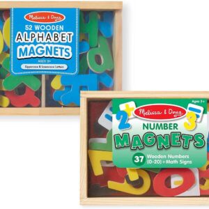 Melissa & Doug Deluxe Magnetic Letters and Numbers Set – 89 Wooden Alphabet Magnets & Numbers, Educational Learning Toys for Preschool Kids Ages 3+