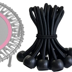 Trampoline Replacement Bungees Cords, Bungee Cords for Trampoline, 15 PCS Heavy Duty Ball Bungees Bands, Fitness Trampoline Accessories Ball Elastic Rope with T-Hook Pull Tool
