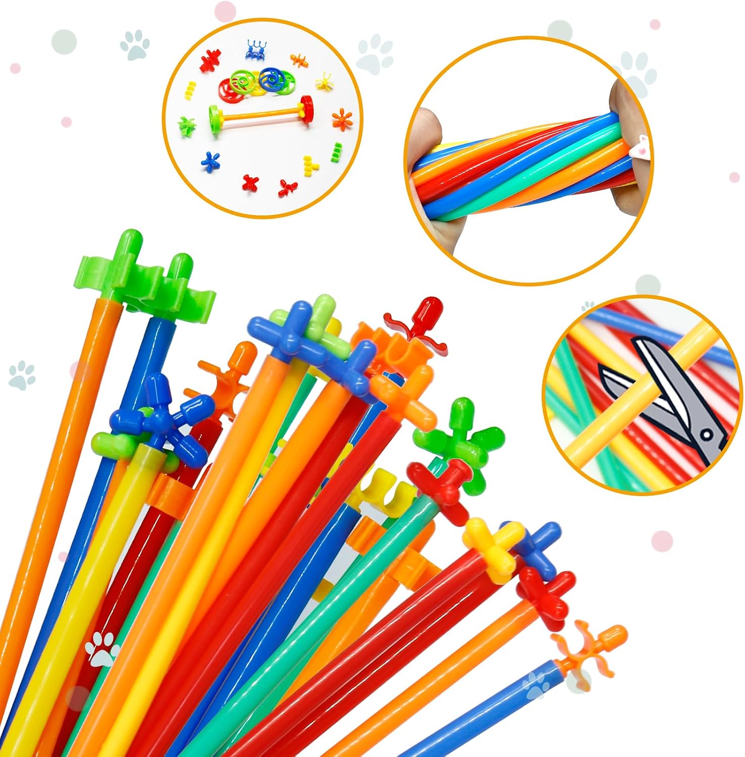 Ggiibro Straw Constructor Toys 1200Pcs STEM Building Toys Aged for 3 4 5 6 7 8+ Interlocking Plastic Toys Preschool Engineering Thin Tube Blocks Toy Educational Toy Kit for Classroom Kids Toys Set - Image 3