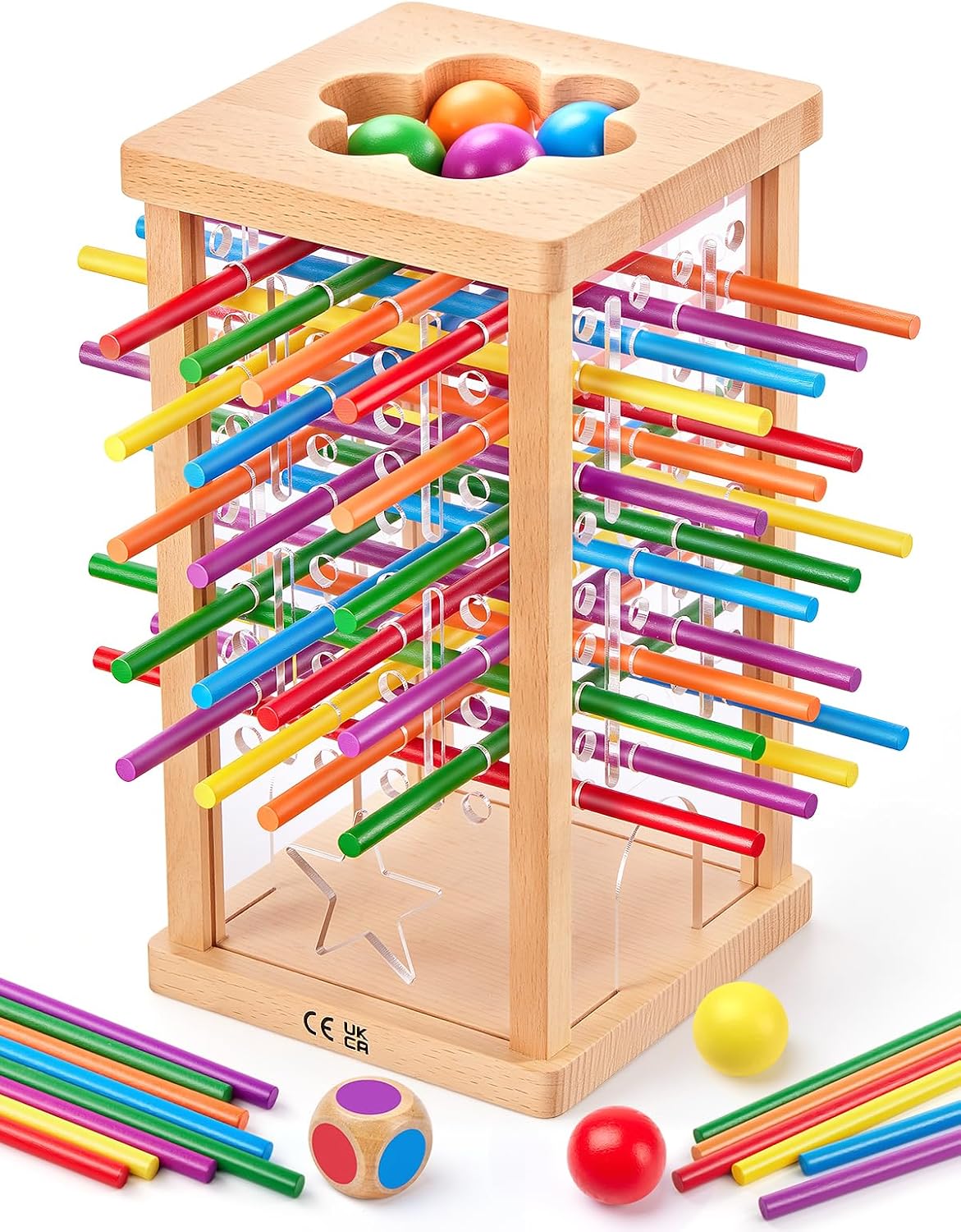 Montessori Wooden Board Game for Kids 4-6,Math Educational, Fine Motor Skills Toy for 3+ Year Olds Girls Boys, Classic Table Game for Family Night Gift for Boys and Girls