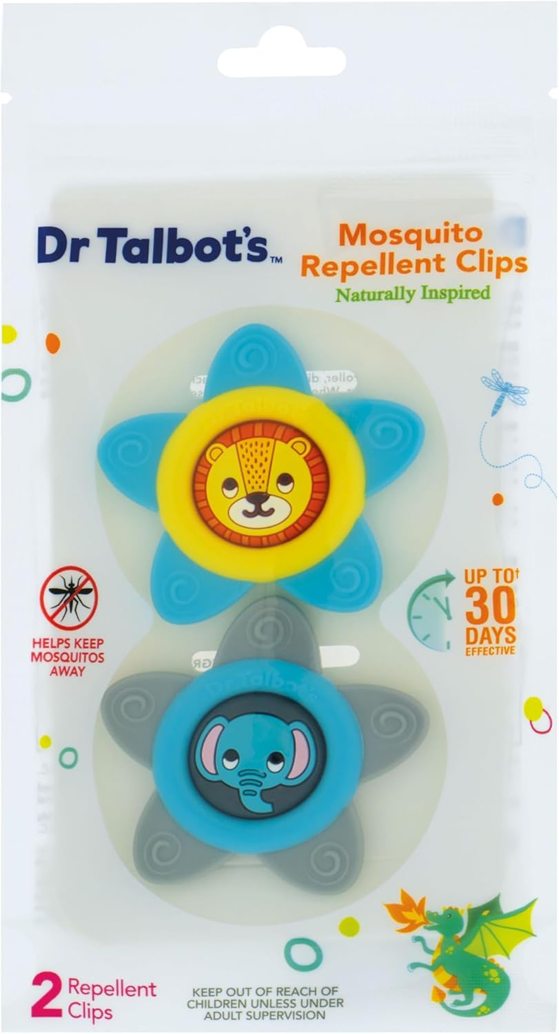 Dr. Talbot's Mosquito Clips for Baby & Toddler with Naturally Inspired Ingredients, Citronella & Lemongrass, DEET Free, 1 Pack (2 Clips)