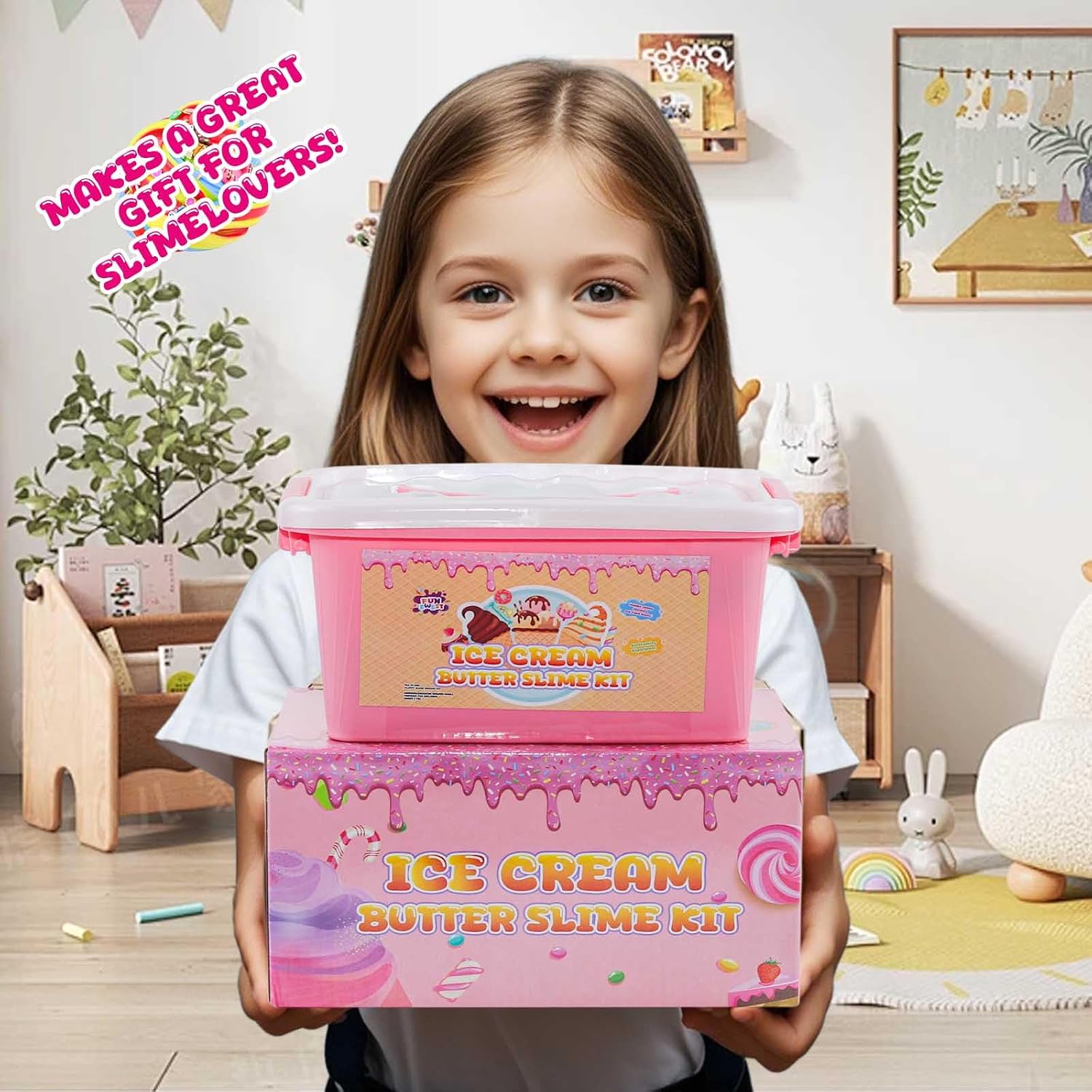Funewest DIY Ice Cream Slime Kit for Girls Age 8-12 with Pink Storage Case | Mini Slime Making Kits Creative Crafts with 30+ Piece Non-Sticky Sensory Toys Birthday Gifts for Boys Kids Beginners - Image 3