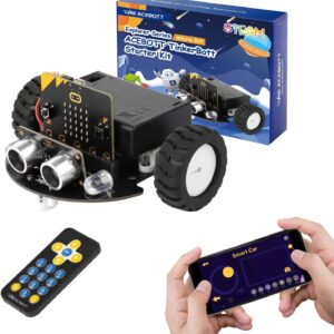 ACEBOTT Robotics for Kids Ages 8–12 12-16, Smart Robot Car Kit Compatible with BBC Micro:bit V2, STEM Toys Coding Robot Kit Compatible with Lego, Gifts for Kids and Teens(Not Included Micro:Bit)