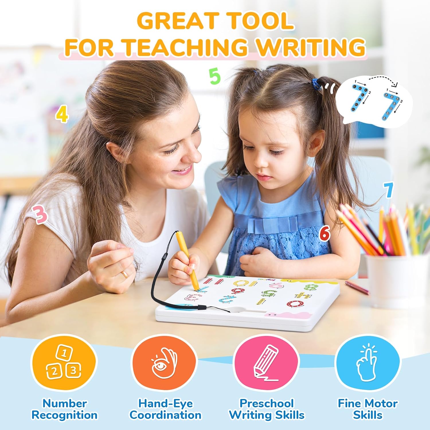 JoyCat Double-Sided Magnetic Number Tracing Board - 2-in-1 Numbers 1-20 Writing Toys for Toddlers & Kids, Preschool Math Manipulatives, Kindergarten Educational Learning Gifts for 3-5 Year Olds - Image 5
