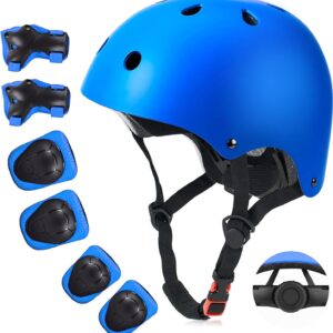 Kids Bike Helmet Set, CPSC Certified with Knee Pads Elbow Pads Wrist Guards,Adjustable Helmet for Ages 3-5-8-15 Toddler Kids&Youth,Bicycle Skateboarding…