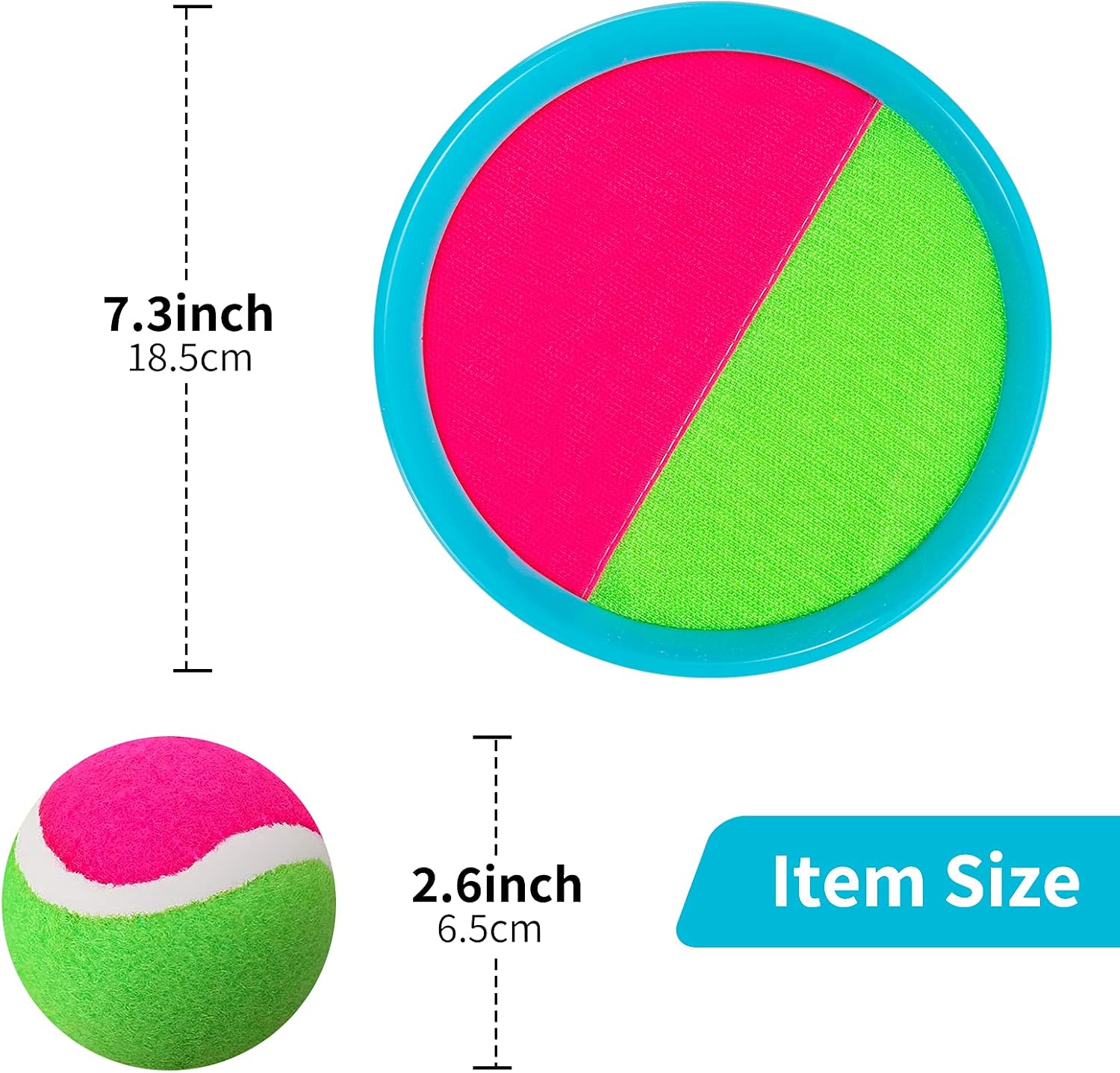 Beach Games, Outdoor Toys for Kids Ages 4-8, Toss and Catch Ball Set, with 4 Paddles 3 Balls, and 1 Storage Bag, Beach Toys Easter Gifts for Kids - Image 4
