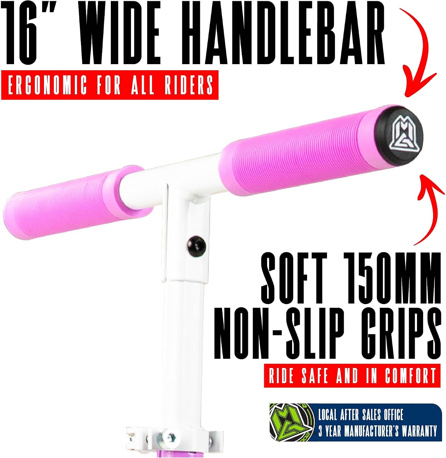 Kick Scooter for Ages 5+ - Kids, Teens & Adults. Max Load 220lbs. Foldable, Light-Up Wheels, Adjustable Height, Lightweight - Rush 125 Madd Gear - Image 5