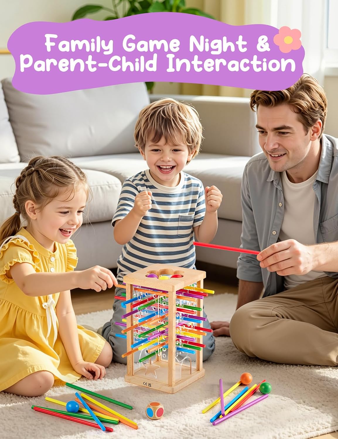 Montessori Wooden Board Game for Kids 4-6,Math Educational, Fine Motor Skills Toy for 3+ Year Olds Girls Boys, Classic Table Game for Family Night Gift for Boys and Girls - Image 3