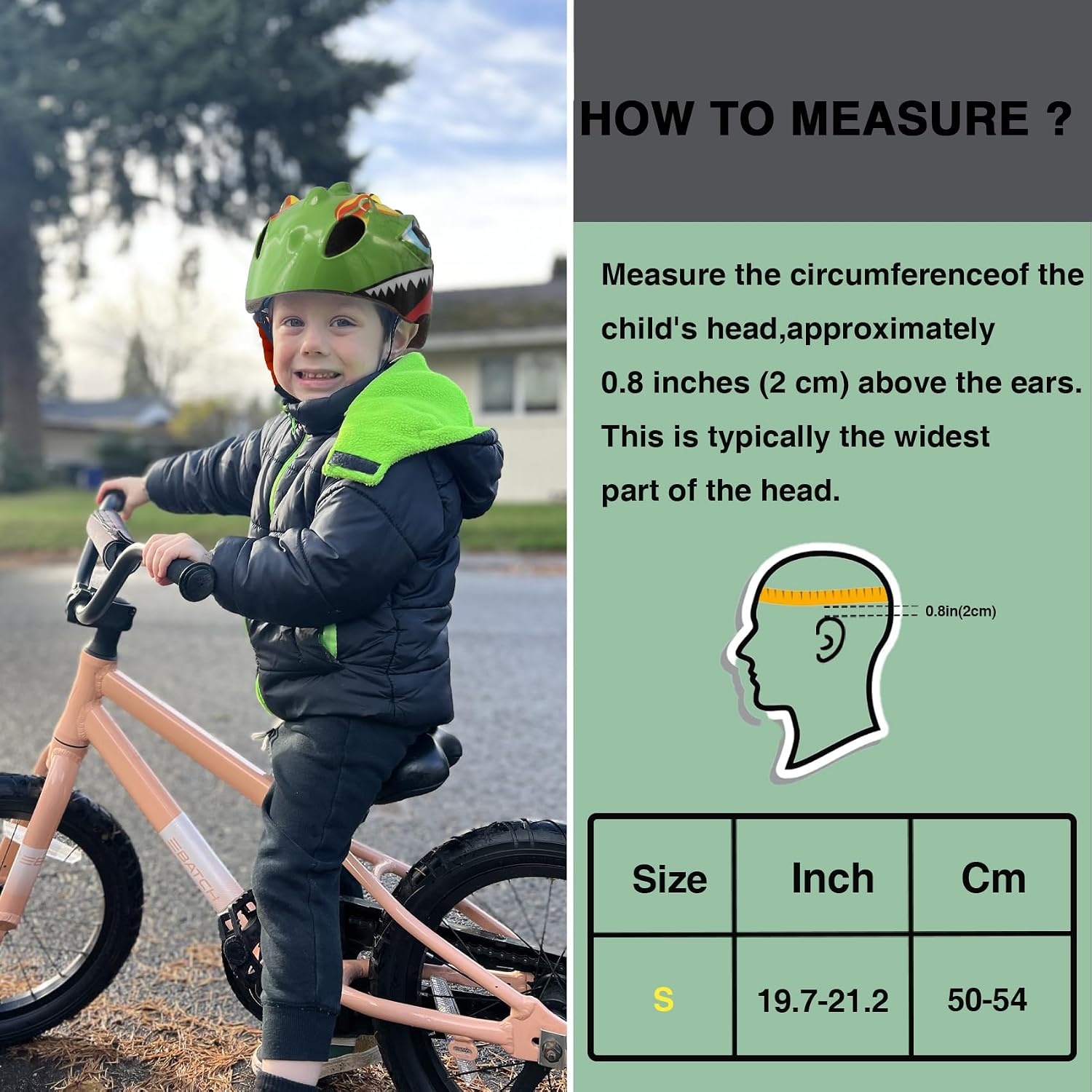 Toddler Helmet Kids Bike Helmet for 2 3 4 5 6 7 8 Years Old Girls with 3D Dinosaur Design Protective Gear Set and Safety Certified, Toddler Bike Cycling Skating Skateboard Scooter Helmet - Image 6