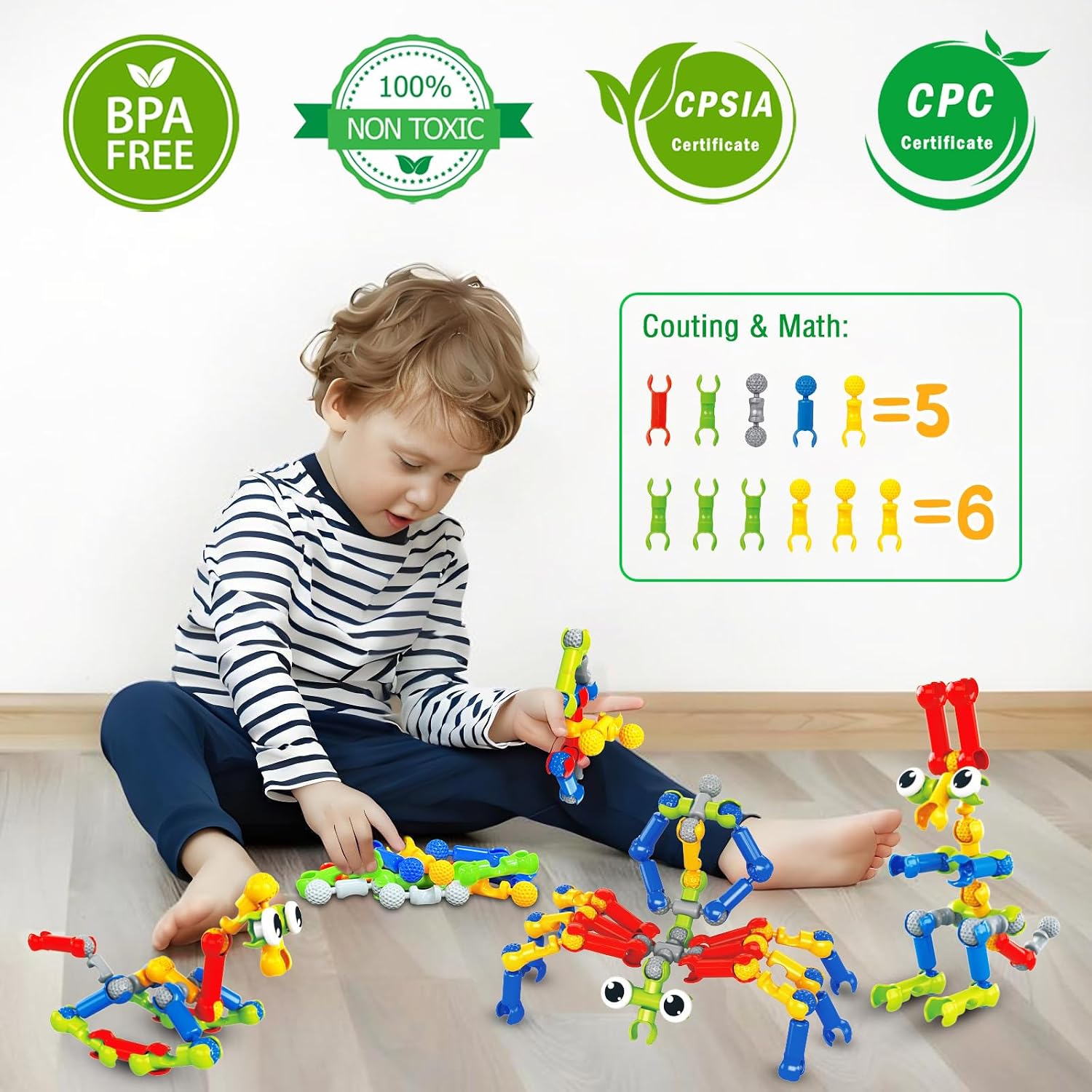Caferria Building Blocks STEM Toys for 3 4 5 6 7 8+ Year Old Boy Girl Birthday Gift, 142 Pcs Building Toys for Preschool Classroom Educational Toy Building Sets Creative Activities for Kids - Image 2