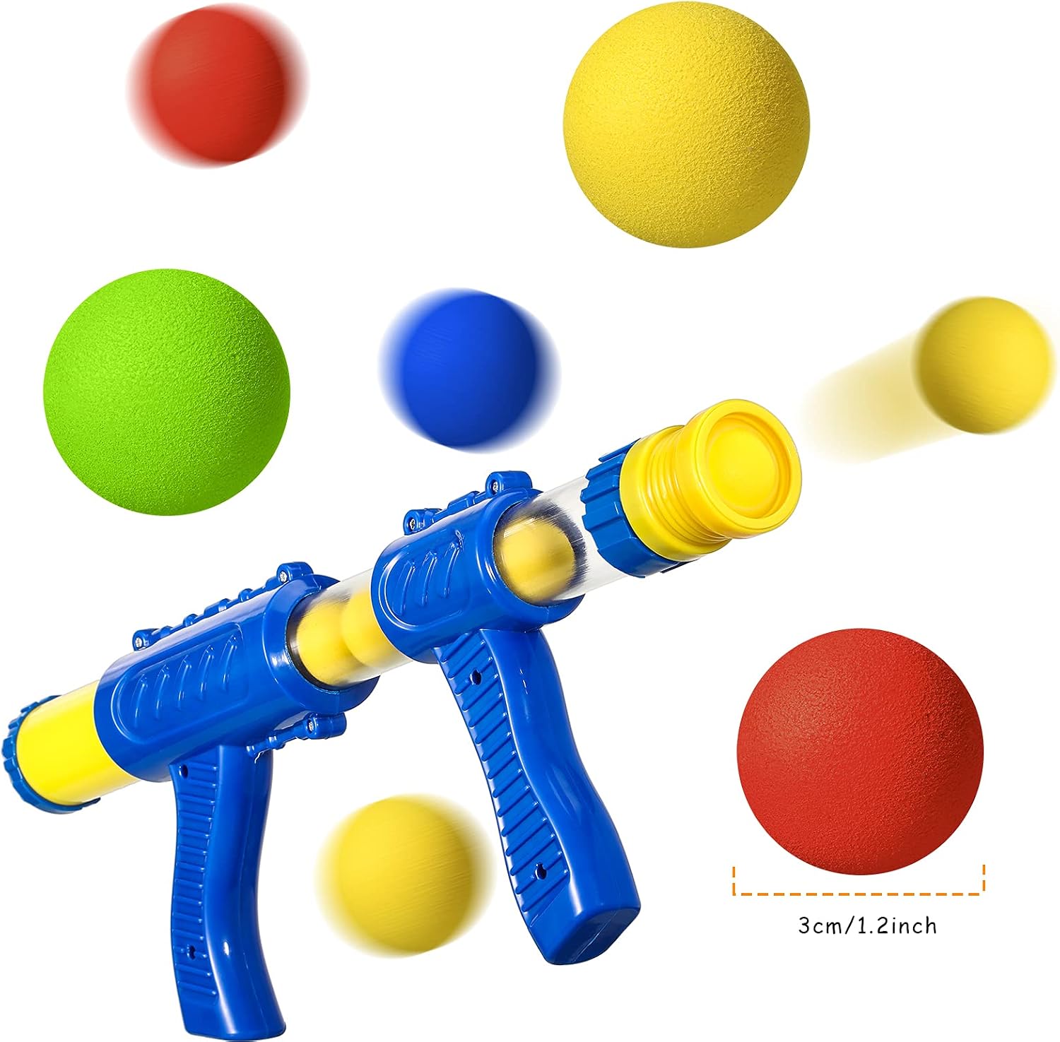 Sumind 48 Pieces Foam Balls Bulk Rounds Refill Balls Soft Foam Bullet Replacement Refill Pack for Blasters Guns for Kids Birthday Party Games Favors Gifts for Boys and Girls(Red, Blue, Green, Yellow) - Image 2