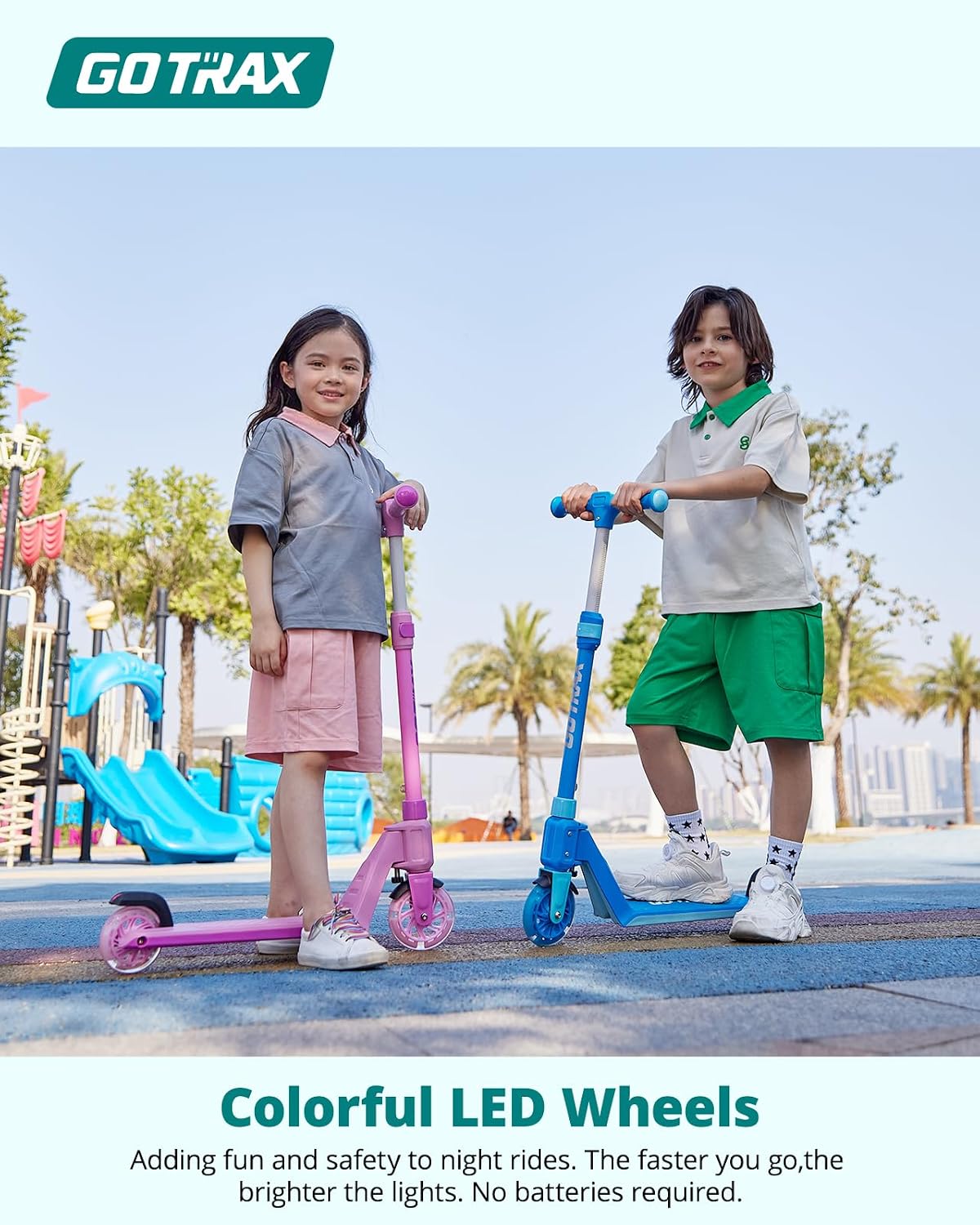 Gotrax K03 Kick Scooter for Kids, 5" LED Lighted Wheels and Adjustable Handlebars, Lightweight Design and Anti-Slip Deck, Max Load 110 Lbs, Kids Scooter for Boys & Girls Ages 3+, Pink - Image 5