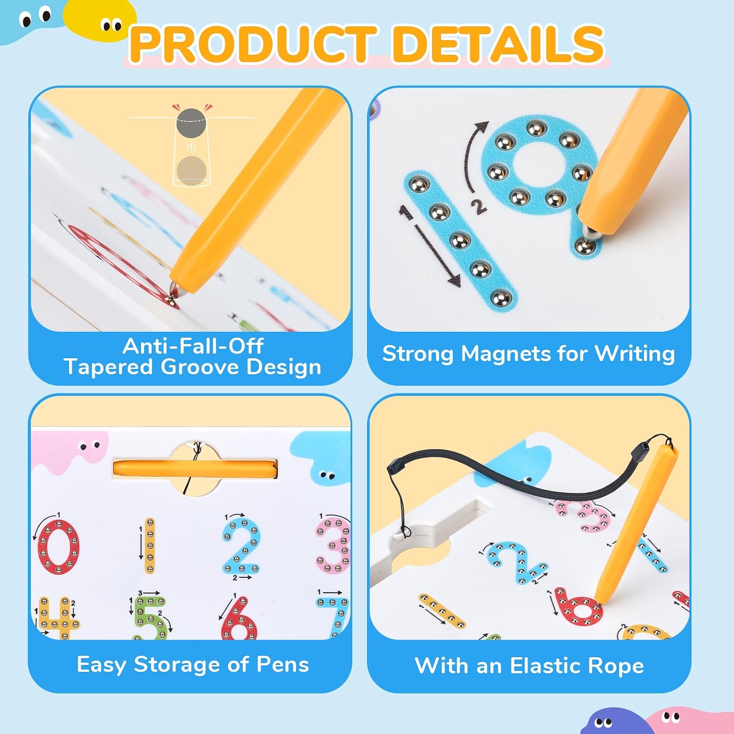 JoyCat Double-Sided Magnetic Number Tracing Board - 2-in-1 Numbers 1-20 Writing Toys for Toddlers & Kids, Preschool Math Manipulatives, Kindergarten Educational Learning Gifts for 3-5 Year Olds - Image 6