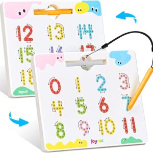 JoyCat Double-Sided Magnetic Number Tracing Board – 2-in-1 Numbers 1-20 Writing Toys for Toddlers & Kids, Preschool Math Manipulatives, Kindergarten Educational Learning Gifts for 3-5 Year Olds