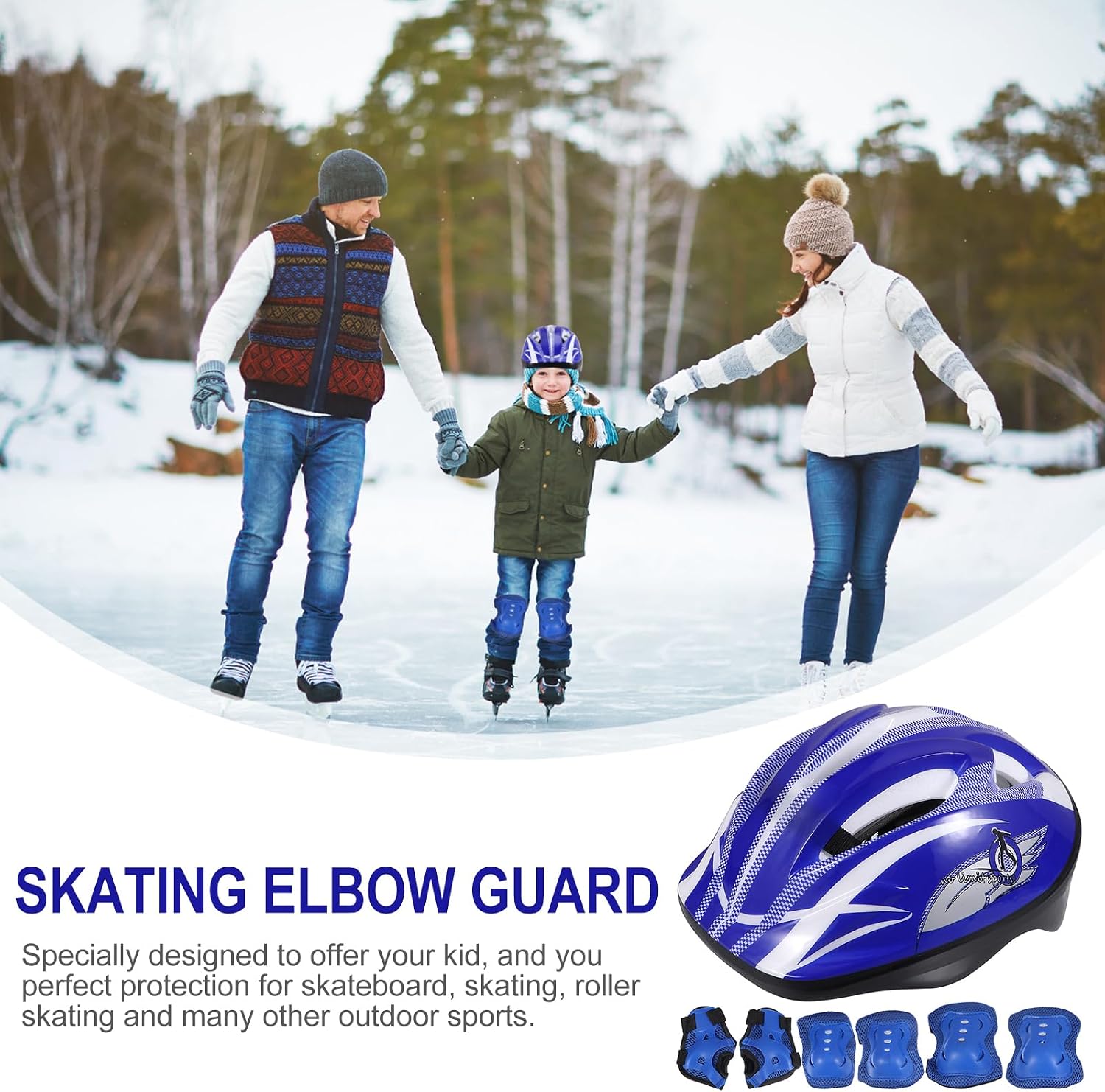 Kids Helmet with Sports Protective Gear Set: Adjustable Helmet for Ages 3-8 Boys Girls, Toddler Knee Elbow Wrist Pads for Cycling Biking Riding Skating Scooter (Blue) - Image 9