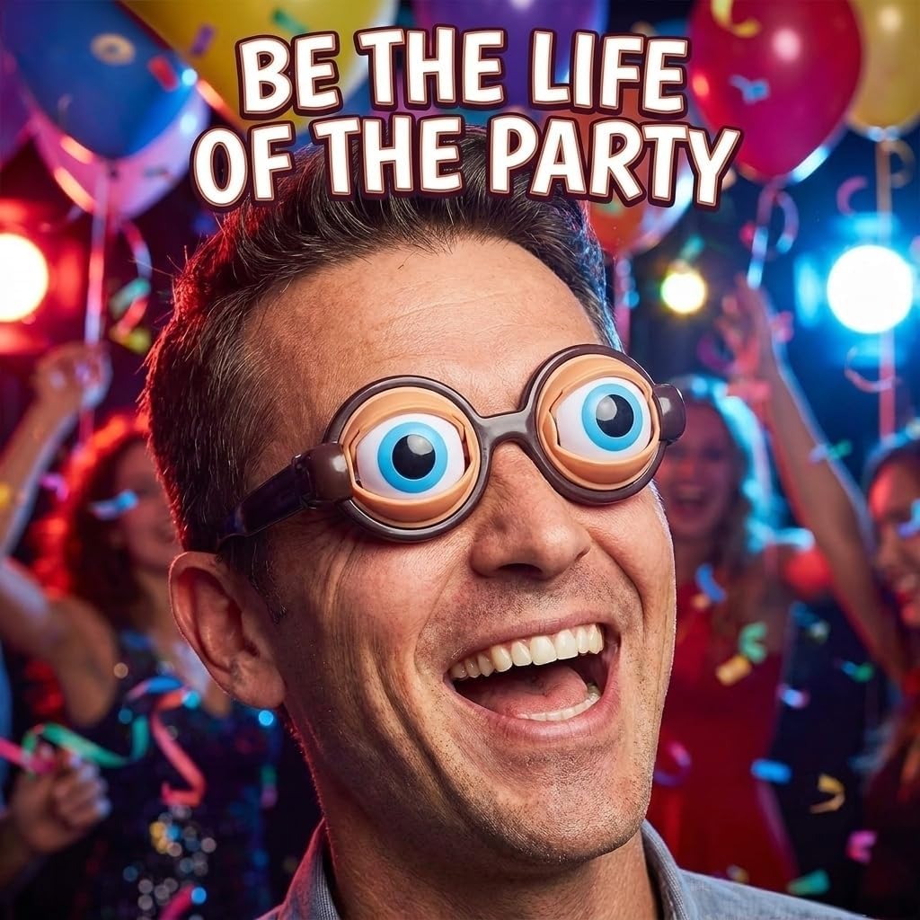 Funny Glasses for Adults Crazy Eye Glass Googly Eye Glasses Adult Size Silly Sunglass With Blinking Eyeball On Them Novelty Eyeglasses for Kids Hilarious Gag Gifts Prank Stuff (Black) - Image 6