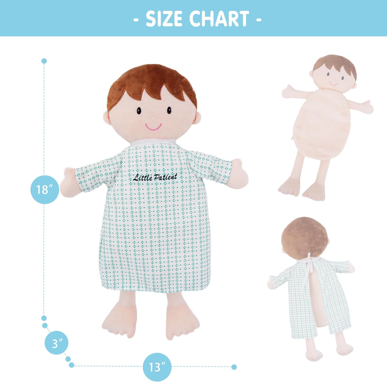 June Garden Little Patient Lucas Plush Anatomy Doll - Soft Educational Toy with Removable Human Organs - Learn Basic Anatomy for Toddlers and Kids - Image 4