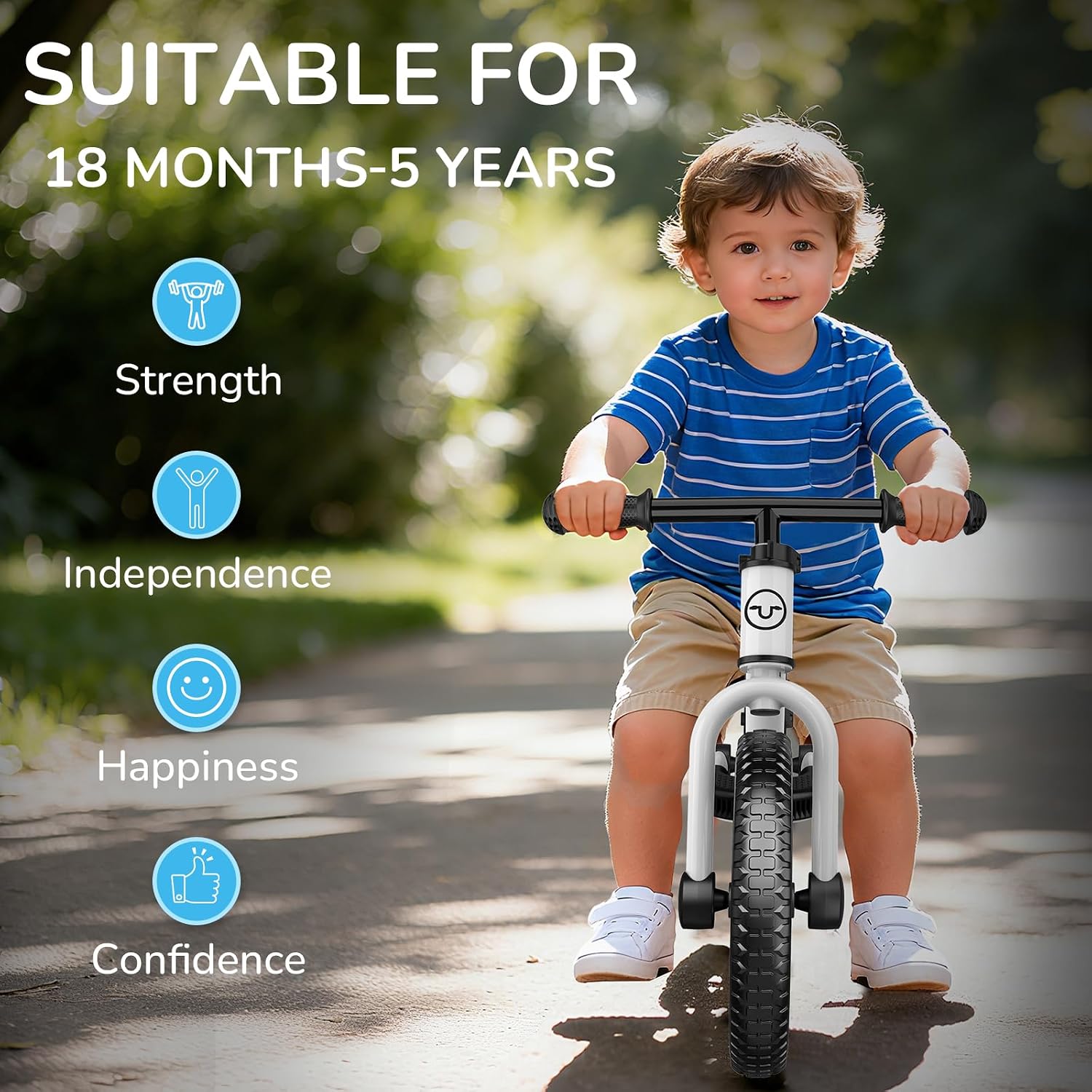 Umatoll Toddler Balance Bike 2 Year Old, Kids Bike Toy for 18 Months to 5 Years Old, Tool-Free Adjustment, Birthday Gifts for 2-3 Boys Girls, No Pedal - Image 2