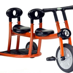 Italtrike Pilot Double Seat Outdoor Tricycle for Toddlers and Kids, Superior Engineering, Strong & Durable, Easy Assembly, Adjustable Seat, Ages 2-4 (Orange)